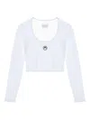 Marine Serre Logo-embroidered Round-neck Top In White
