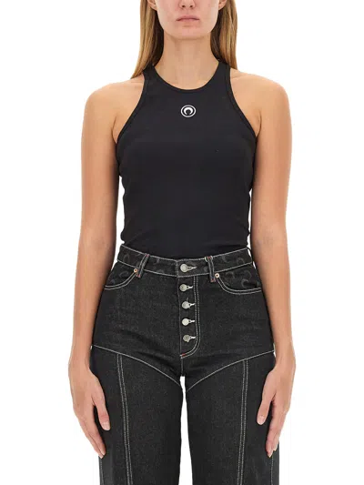 Marine Serre Top With "moon" Logo In Black