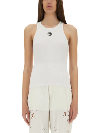 Marine Serre Top With "moon" Logo In White