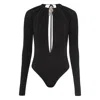 Marine Serre Black Stretch Viscose Bodysuit In Black