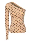 Marine Serre Moon Jersey Asymmetric Top In Neutral