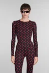 Marine Serre Black All Over Moon Jumpsuit In Black