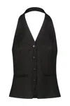 Marine Serre Moon Diamond Jacquard Top In Black