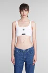 Marine Serre Moon Logo Stretched Jersey Sport Bra In White