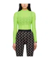 Marine Serre Green Moon Diamond Second Skin Long Sleeve T-shirt In Green