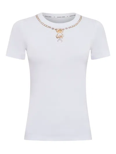 MARINE SERRE TROMP L'OEIL JEWEL-EMBELLISHED T-SHIRT