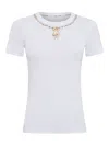 Marine Serre Trompe L Il Jewelry White Jersey Baby Fit T-shirt In Animal Print