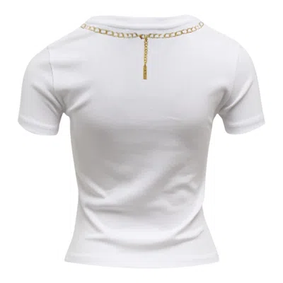 Marine Serre Trompe-l'oeil Jewelry Jersey Baby Fit T-shirt In White