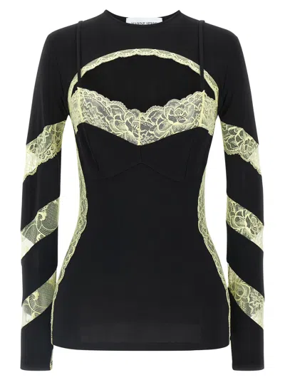 MARINE SERRE TROMPE L'OEIL TOP TOPS BLACK