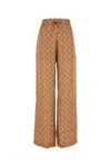 Marine Serre Wide-leg Trousers With Elastic Waistband In Dark Camel