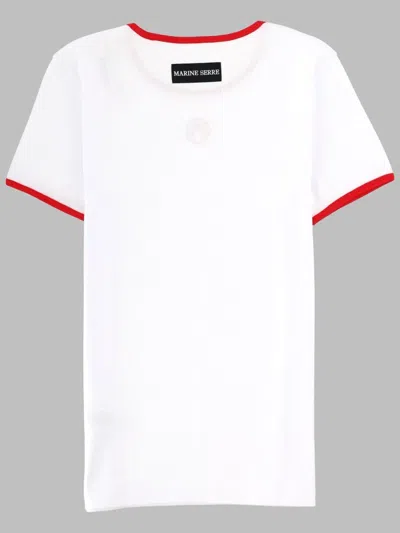 Marine Serre T-shirt Con Logo In White