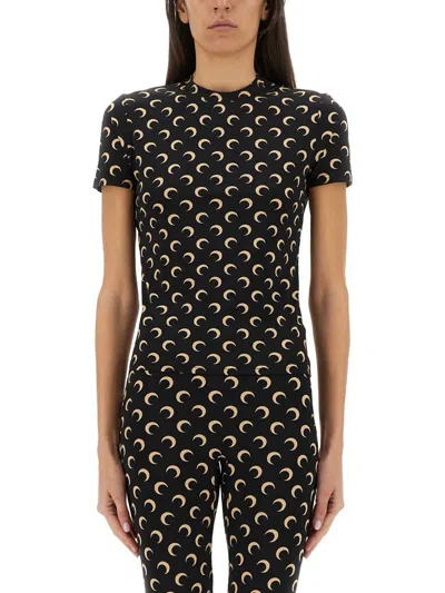 Marine Serre Tshirt Moon In Black
