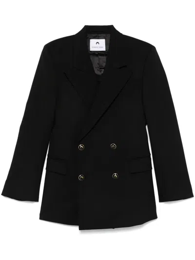 Marine Serre Twill-sakko In Schwarz