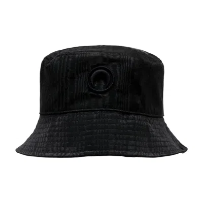 Marine Serre Uhg030acwov0030-bk92 Moon Moire Bucket Hat In Black