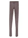 Marine Serre Brown Moon Print Mesh Tights In Brown