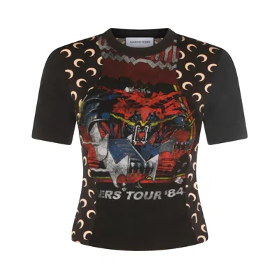 Pre-owned Marine Serre Upc Jersey Short-sleeve Fit T-shirt 'black/inverse Tan' | Women's Size S