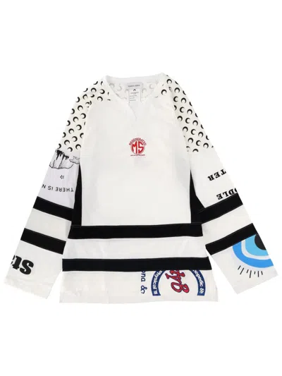 Marine Serre Upcycle Graphic Field Hockey T-shirt In White