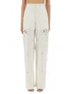 Marine Serre Women Upcycled Linen Pants In White