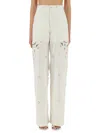 Marine Serre Women Upcycled Linen Pants In White