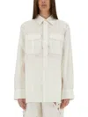 Marine Serre Women Upcycled Linen Shirt In White