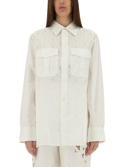 MARINE SERRE MARINE SERRE UPCYCLED LINEN SHIRT