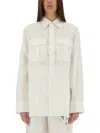 Marine Serre Women Upcycled Linen Shirt In White