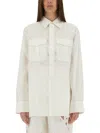 Marine Serre Women Upcycled Linen Shirt In White