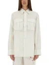 Marine Serre Women Upcycled Linen Shirt In White