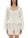 Marine Serre Upcycled Linen Top In White