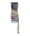 Marine Serre Upcycled Silk Scarves Draped Dress In Gray