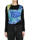 Marine Serre Silk Scarf Pendant T-shirt In Blue