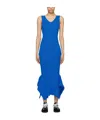 Marine Serre V-neck Dress With Bare Back In Blue
