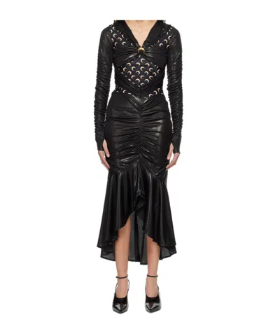MARINE SERRE V-NECK MID-LENGTH DRESS