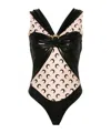 Marine Serre Draped Viscose Bodysuit In Black