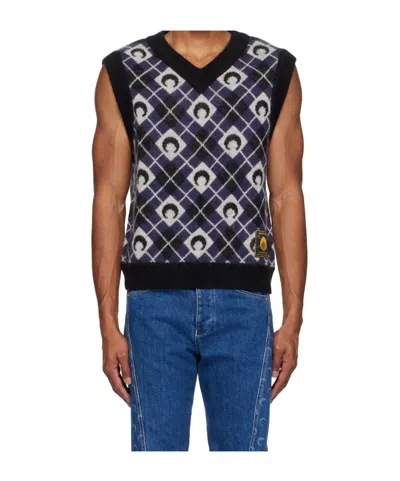 Marine Serre V-neck Vest In Black