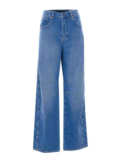 Marine Serre Light Blue Barrel Jeans