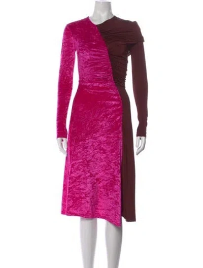 Pre-owned Marine Serre Velvet Midi Length Dress In Pink