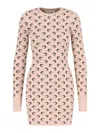 Marine Serre Crescent-moon-jacquard Mini Dress In Nude & Neutrals