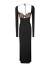 Marine Serre Long Sleeve Viscose Dress With Contrast Bra