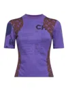 Marine Serre Violet Jersey Regenerated Graphic Baby-fit T-shirt In Purple