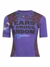 Marine Serre Violet Jersey Regenerated Graphic Baby-fit T-shirt In Blue