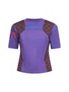 Marine Serre Violet Jersey Regenerated Graphic Baby-fit T-shirt In Blue