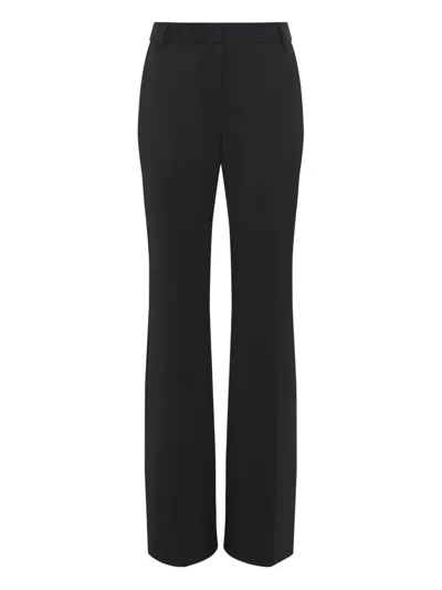 Marine Serre Virgin-wool Straight Trousers In Black