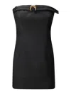 Marine Serre Virgin Wool Twill Mini Dress In Black