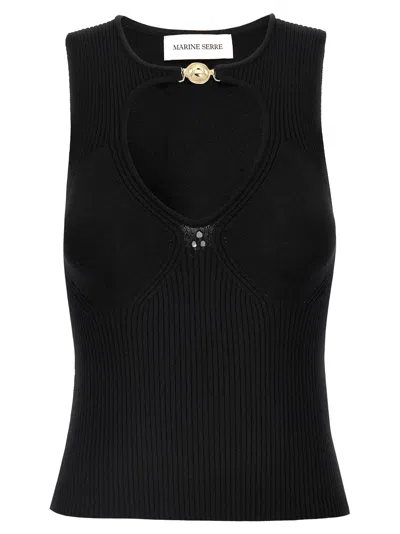 Marine Serre Viscose Tank Women's Tops In Black