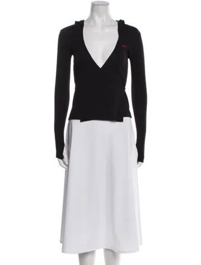 Pre-owned Marine Serre V-neck Sweater In Black