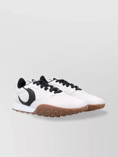 Marine Serre Wave Pattern Leather Sneaker In Beige