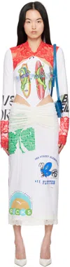 Marine Serre Regenerated Dress In Wh10 White