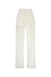 Marine Serre Cotton Trousers With Embroidered Pockets In White