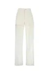 Marine Serre Cotton Trousers With Embroidered Pockets In White